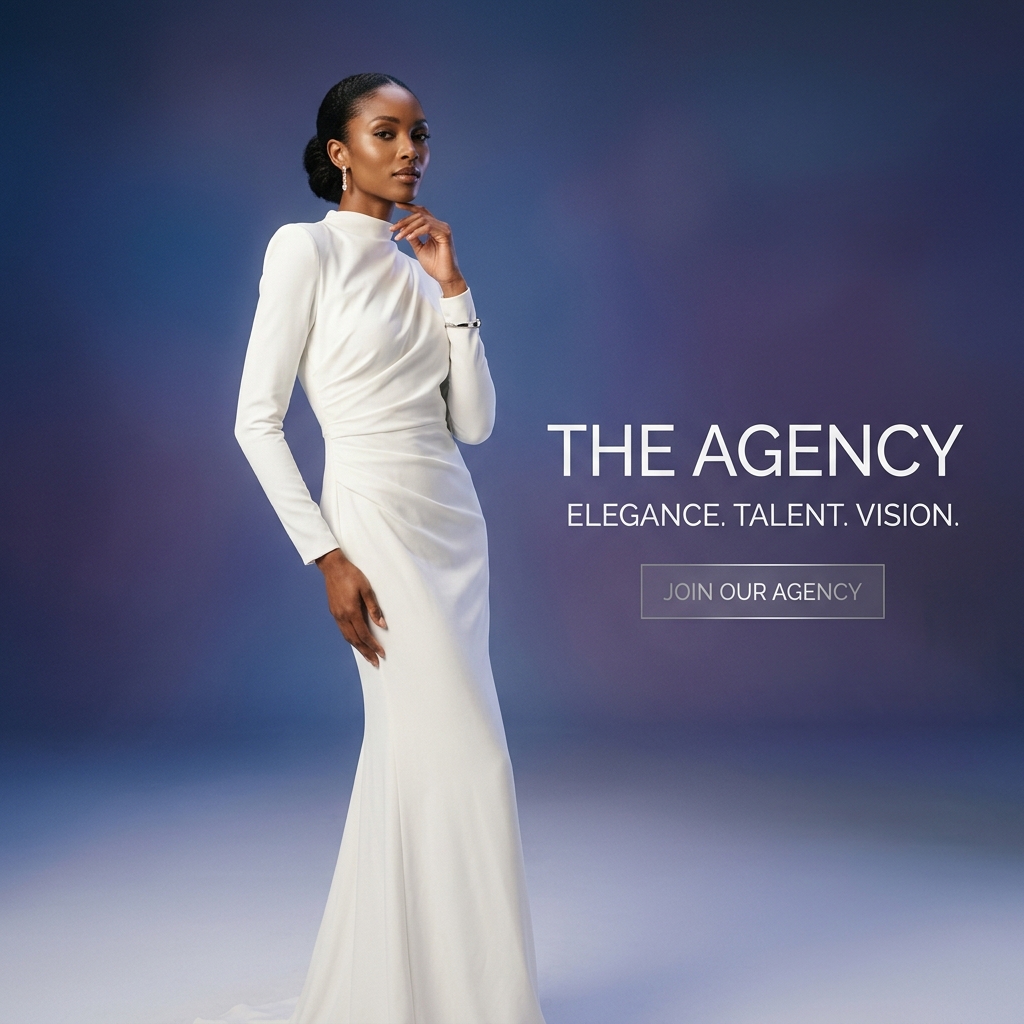 Fashion model representing Lumière Models Agency